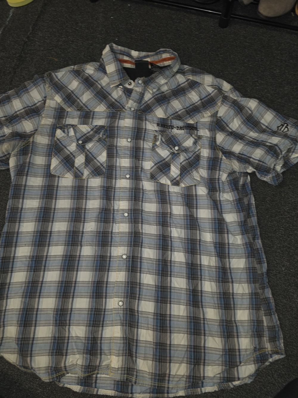 Harley-Davidson Men's Short-Sleeve Pearl Snap Up Shirt
